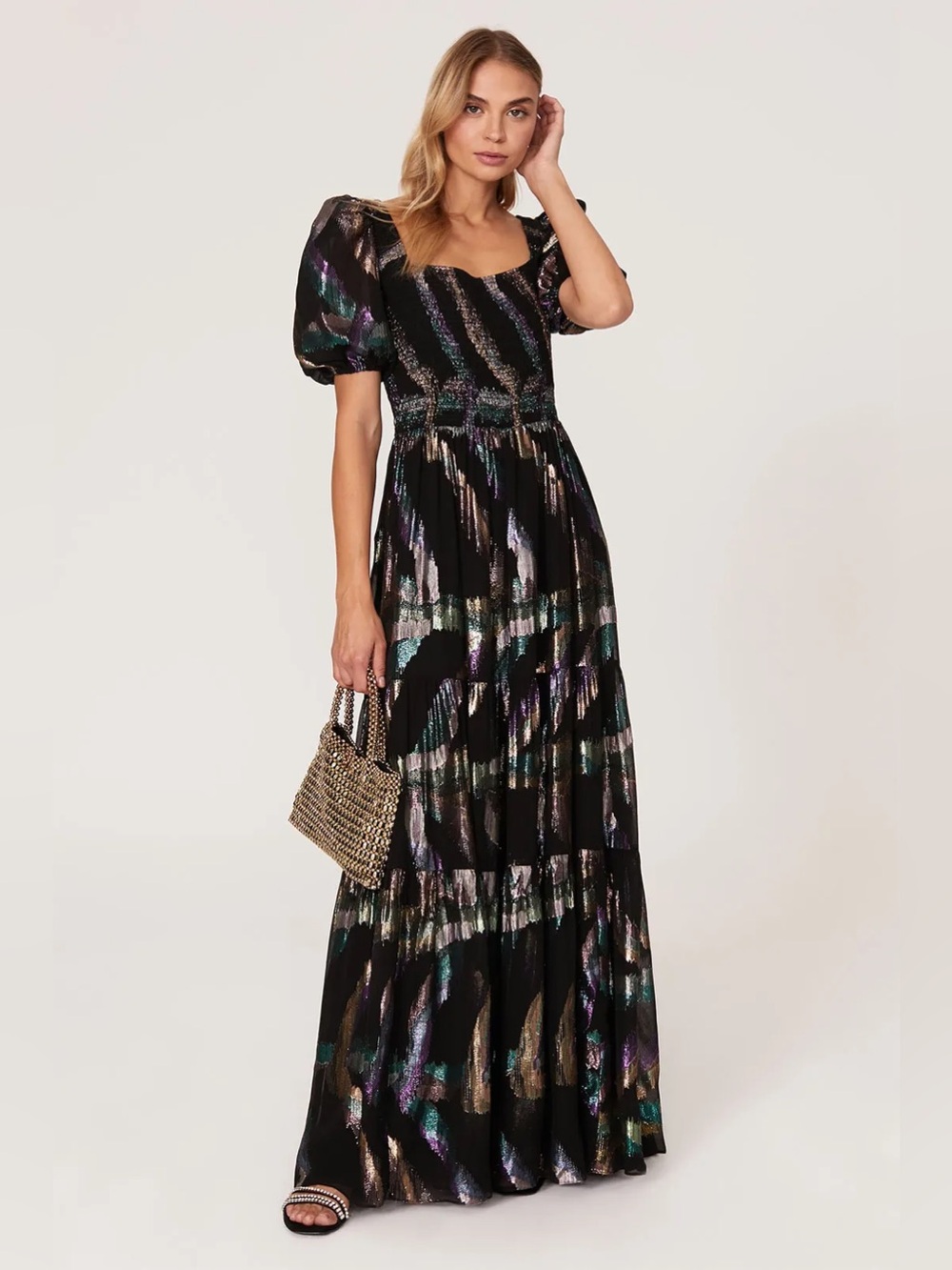 *Flawed RTR Shoshanna Atley Puff Shoulder Gown (0398)